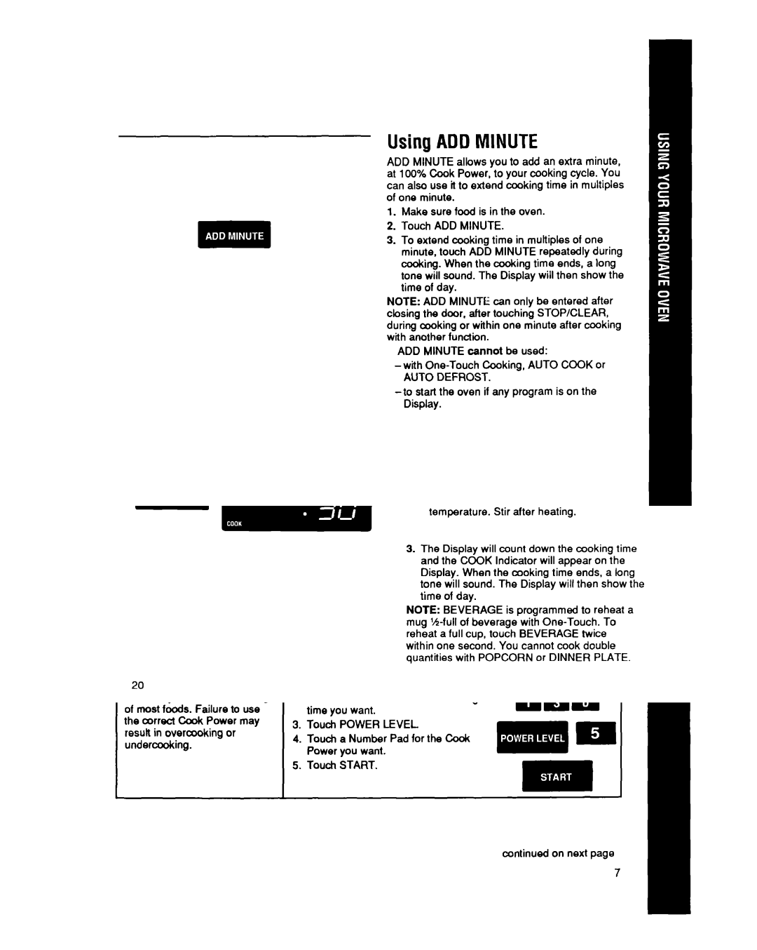 Whirlpool MT6900XW manual UsingADDMINUTE 