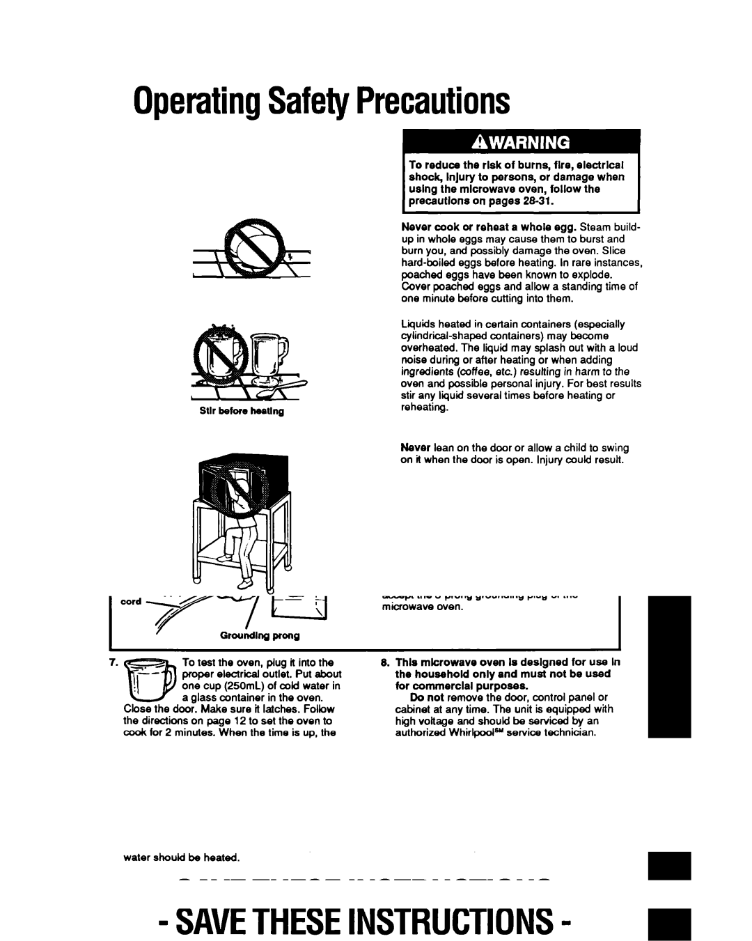 Whirlpool MT6900XW manual OperatingSafetyPrecautions, Stlr before heating 