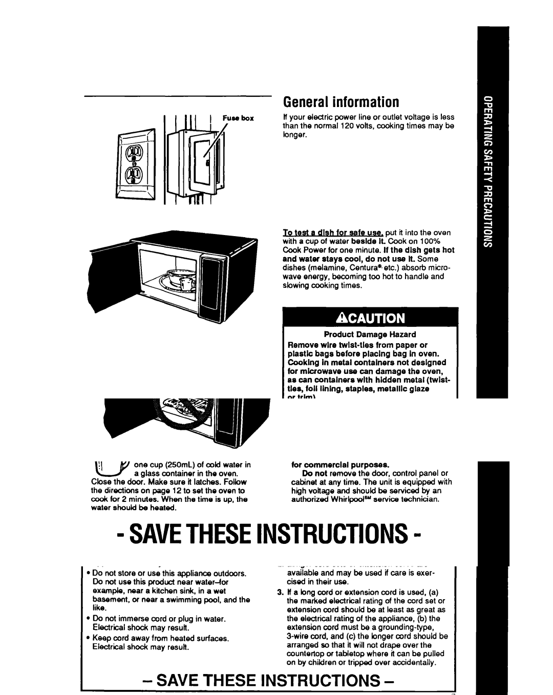 Whirlpool MT6900XW manual Generalinformation, Product Damage Hazard, Or Mm 