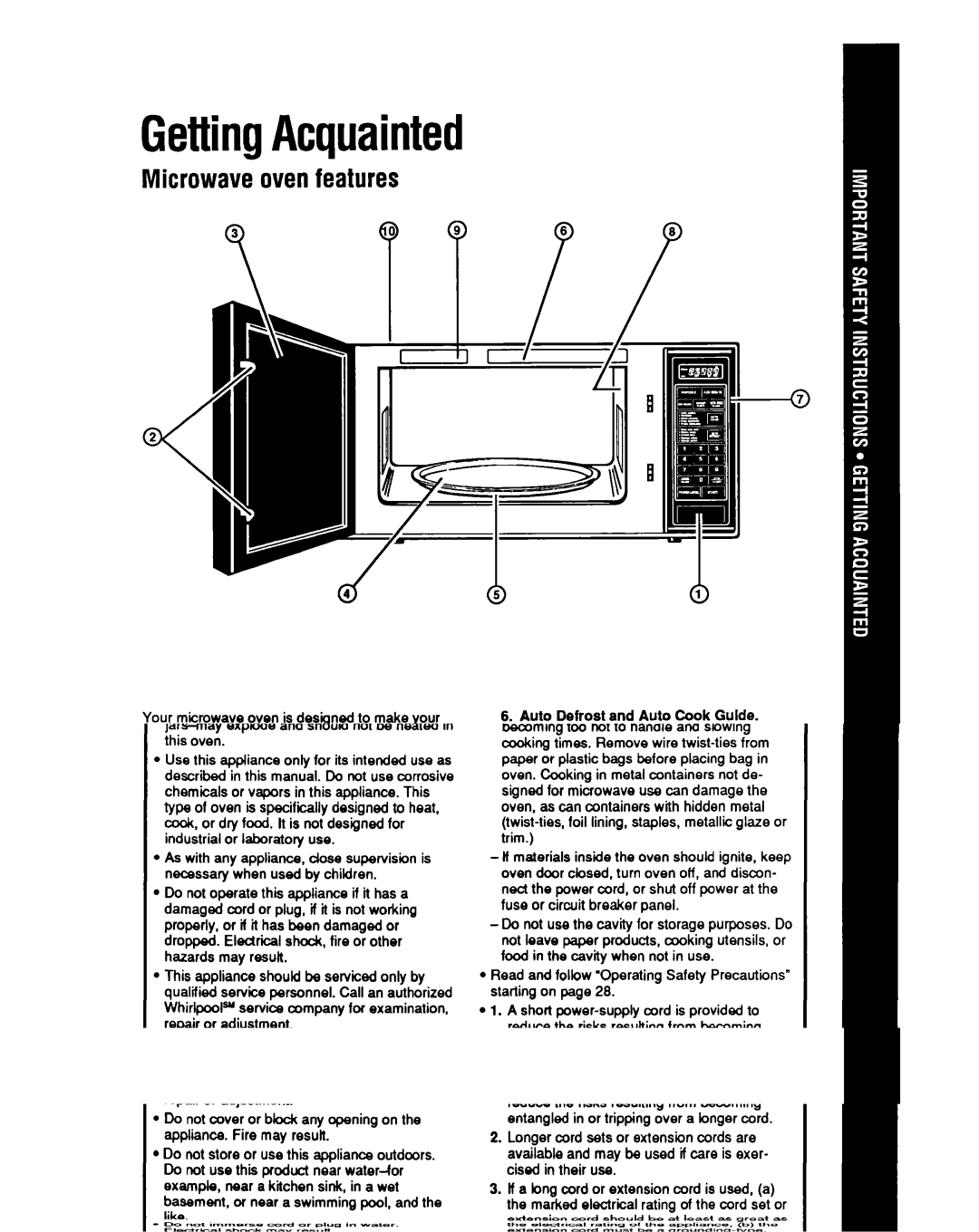 Whirlpool MT6900XW GettingAcquainted, Microwaveovenfeatures, See page 30 for more details, Model and Serial Number Plate 