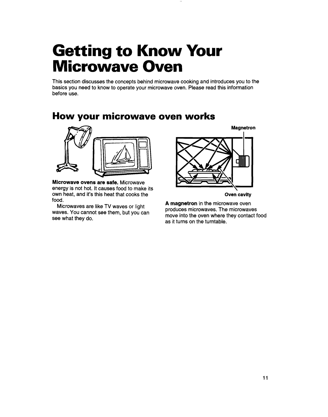 Whirlpool MT7070XD, MT7073XD installation instructions Getting to Know Your Microwave Oven, How your microwave oven works 