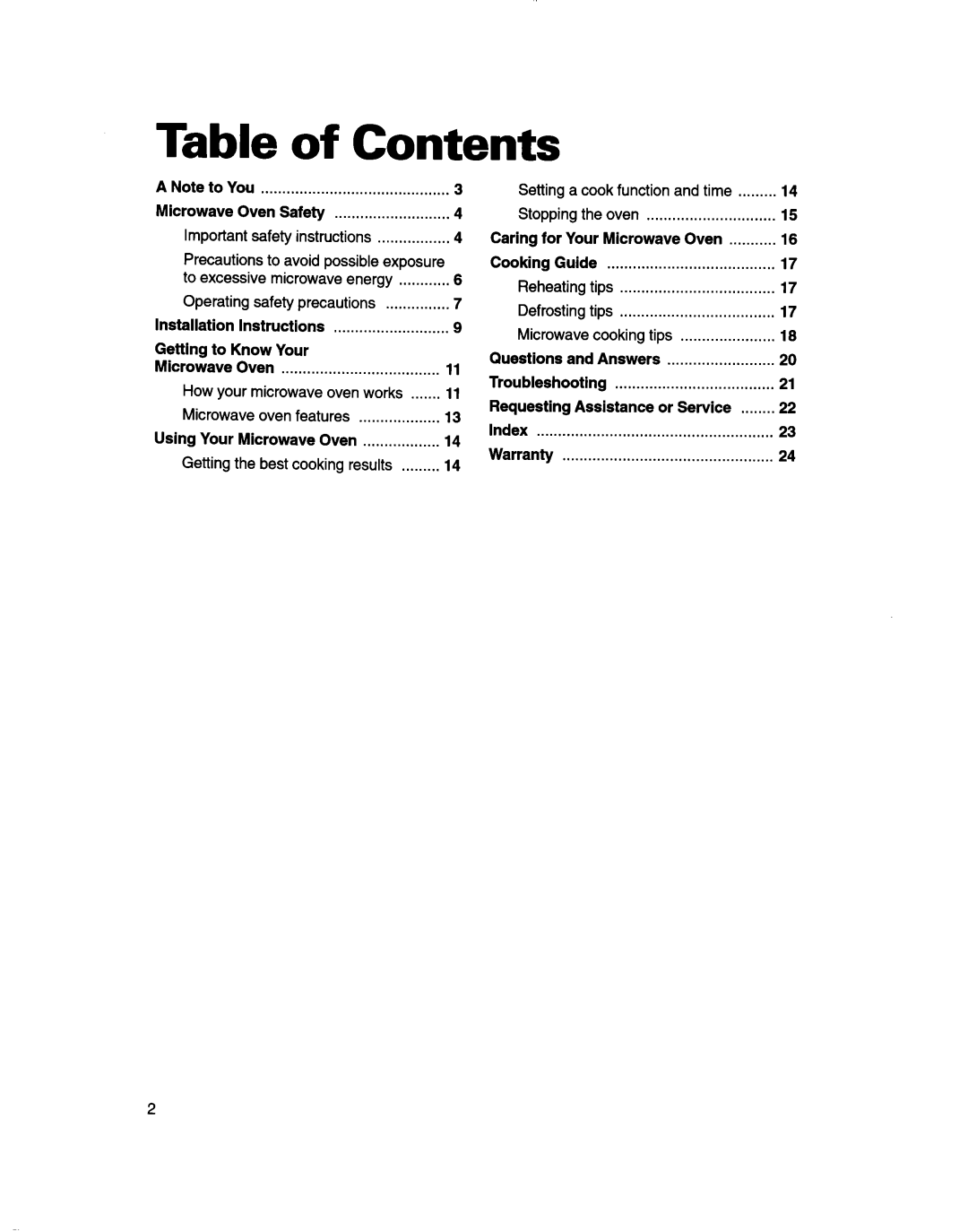 Whirlpool MT7073XD, MT7070XD installation instructions Contents 