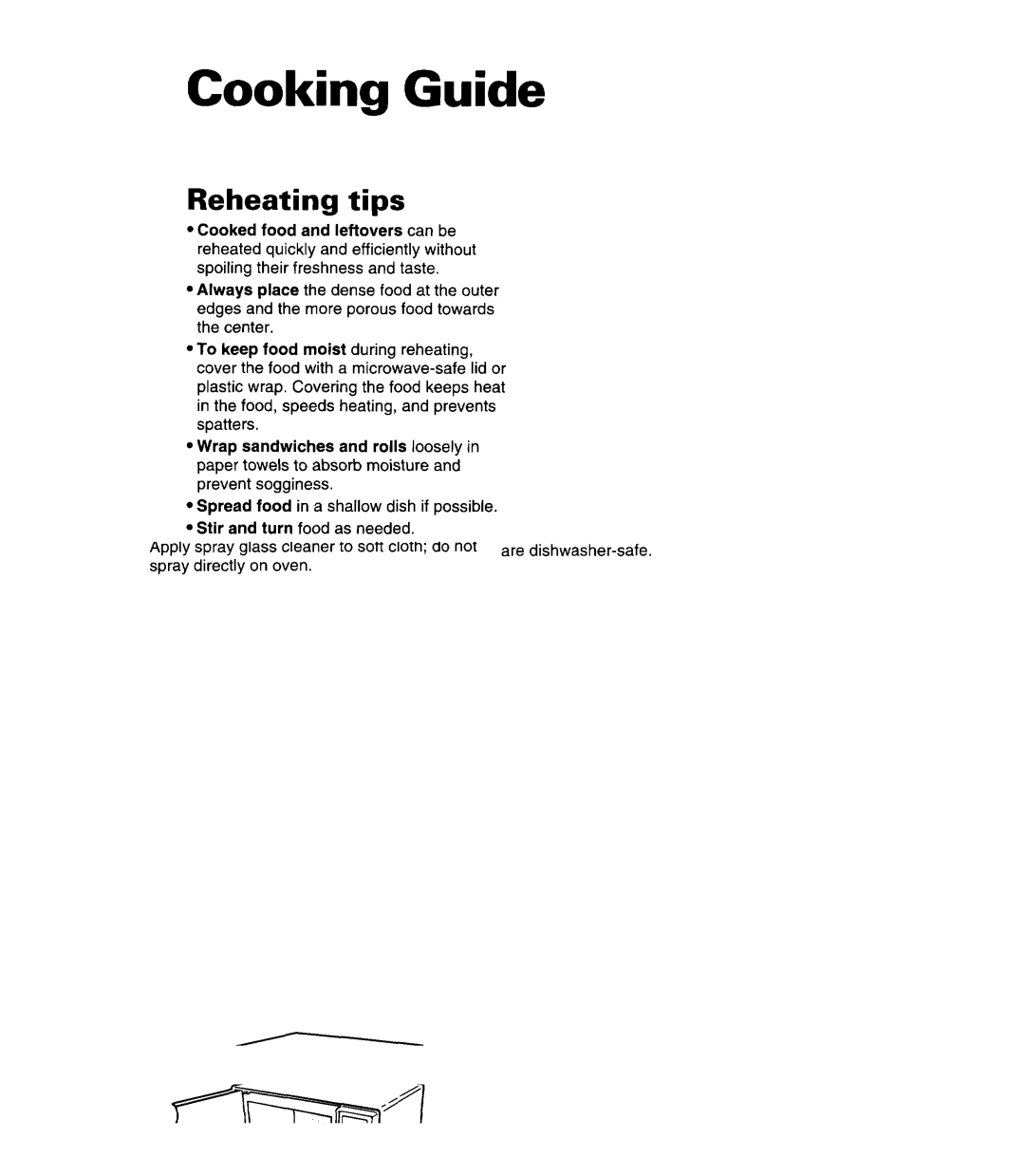 Whirlpool MT7118XD, MT7078XD, MT7116XD installation instructions Cooking Guide, Reheating tips 