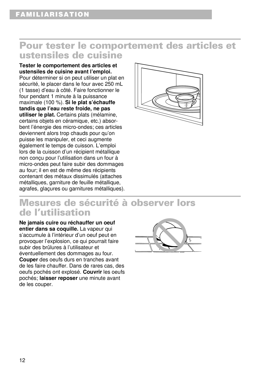 Whirlpool MT9100SF, YMT9101SF, YMT9090SF installation instructions Mesures de sécurité à observer lors de l’utilisation 