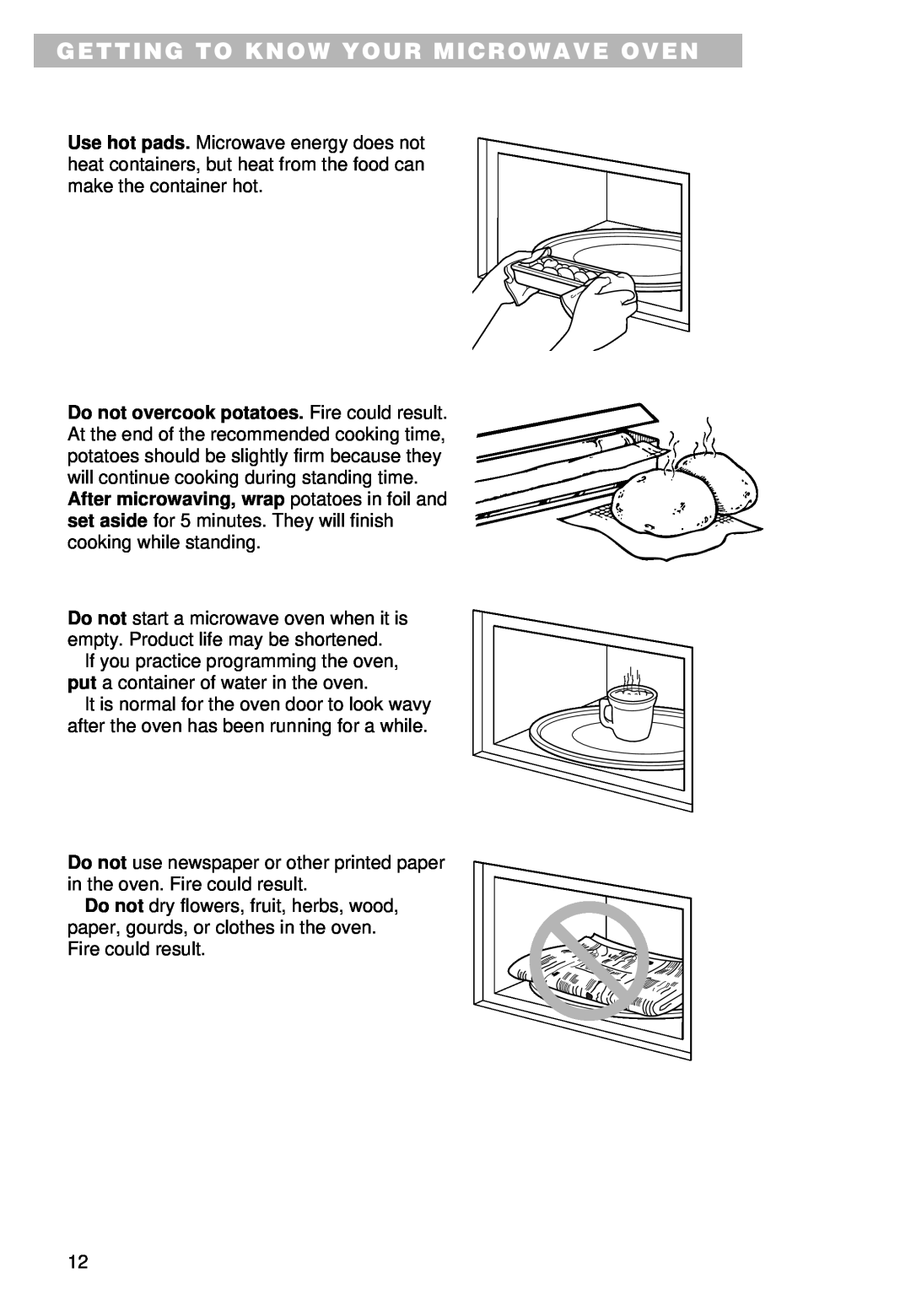 Whirlpool MT9100SF, YMT9101SF, YMT9090SF installation instructions Getting To Know Your Microwave Oven 