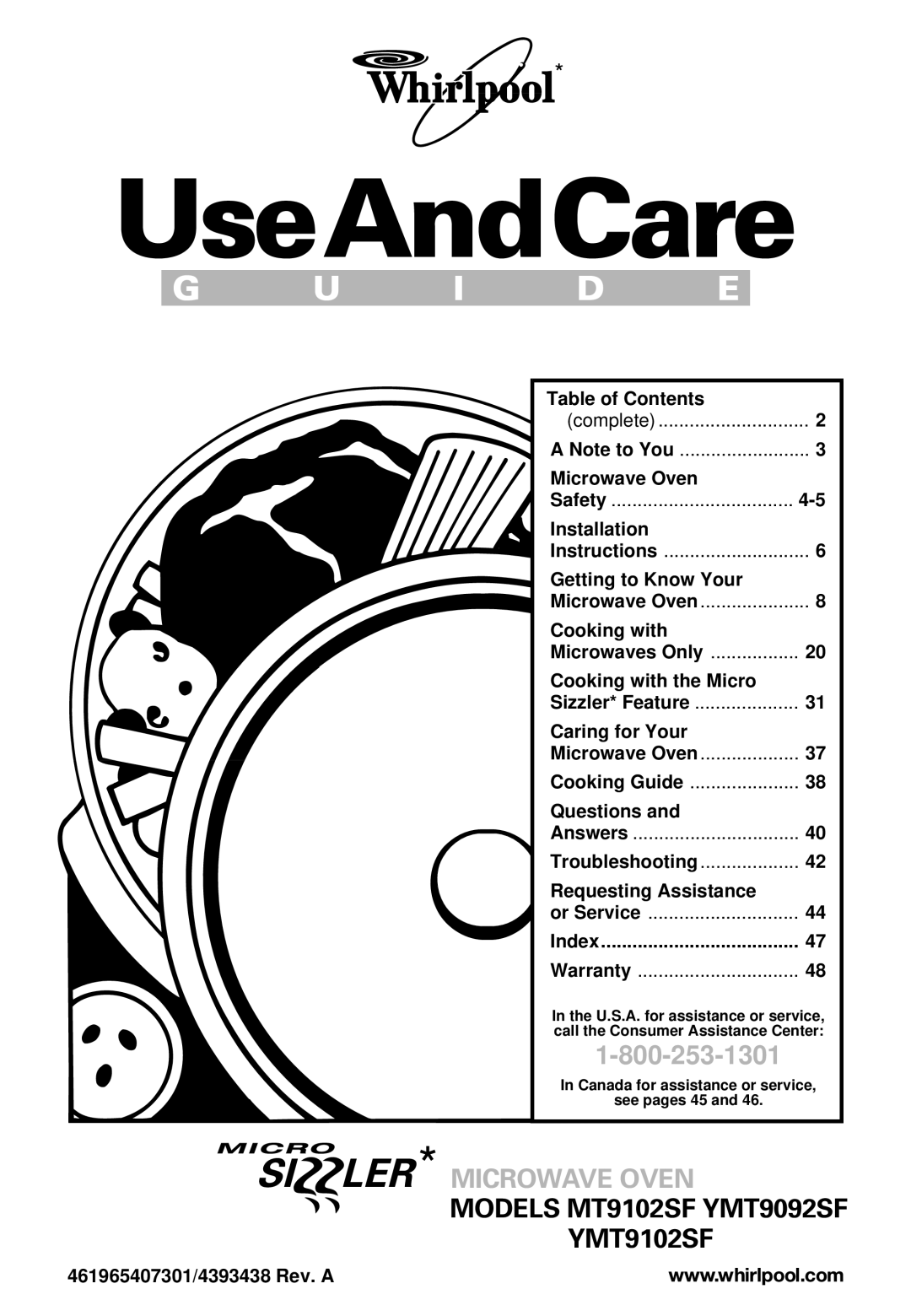 Whirlpool YMT9102SF installation instructions Table of Contents, Microwave Oven, Installation, Getting to Know Your 