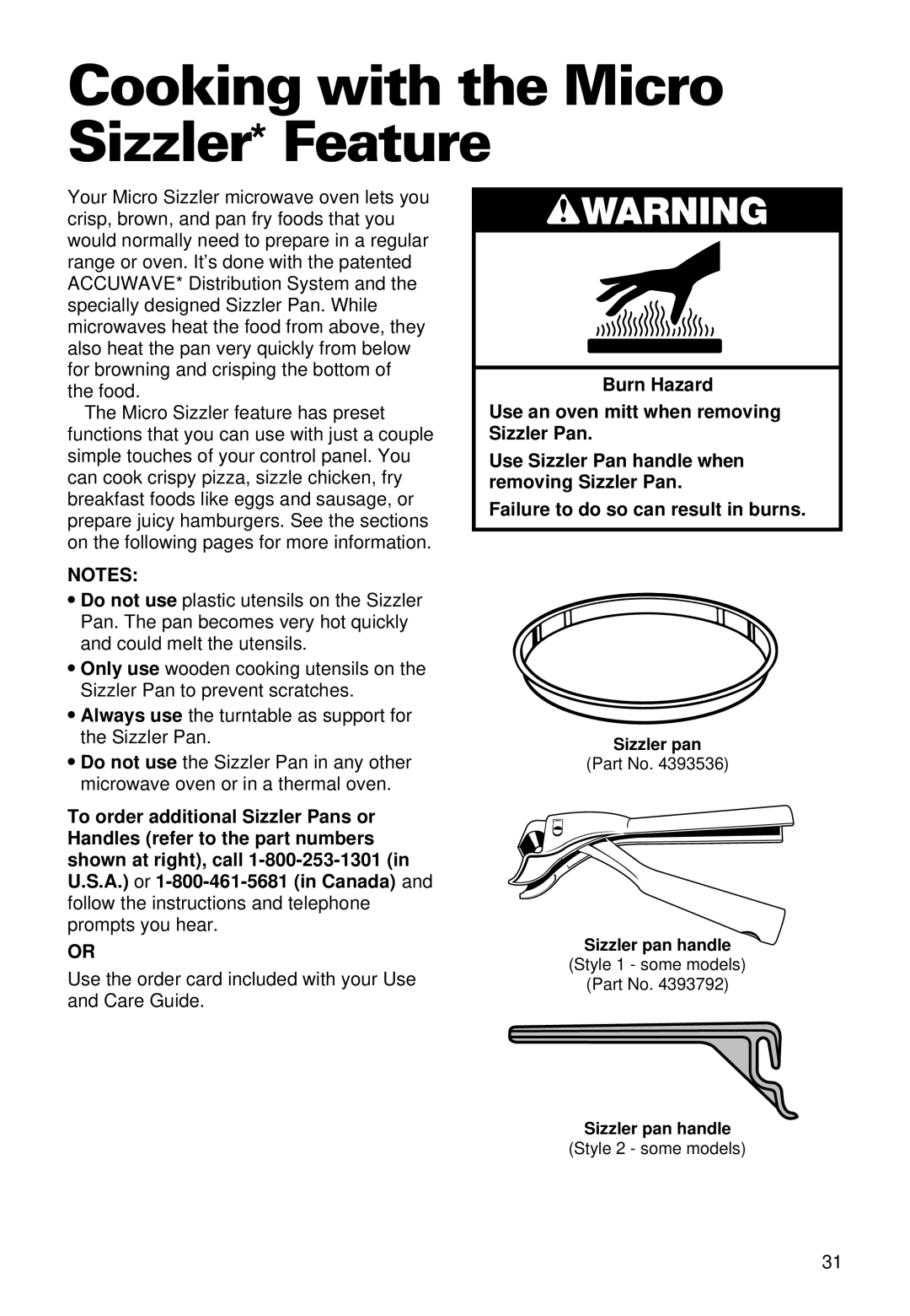 Whirlpool YMT9102SF, YMT9092SF installation instructions Cooking with the Micro Sizzler* Feature 