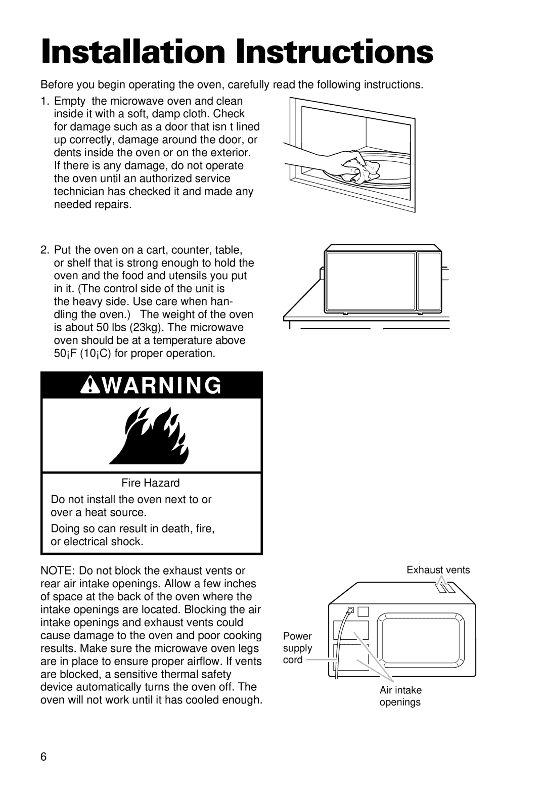 Whirlpool YMT9102SF, YMT9092SF installation instructions Installation Instructions 