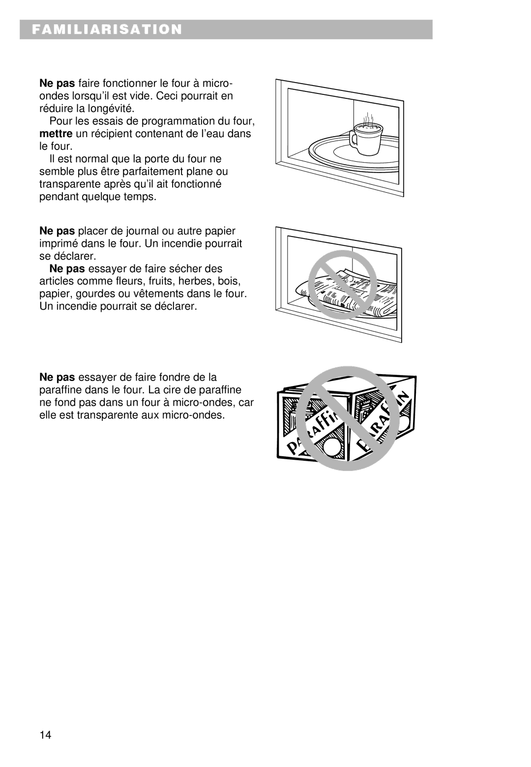 Whirlpool YMT9092SF, YMT9102SF installation instructions Familiarisation 