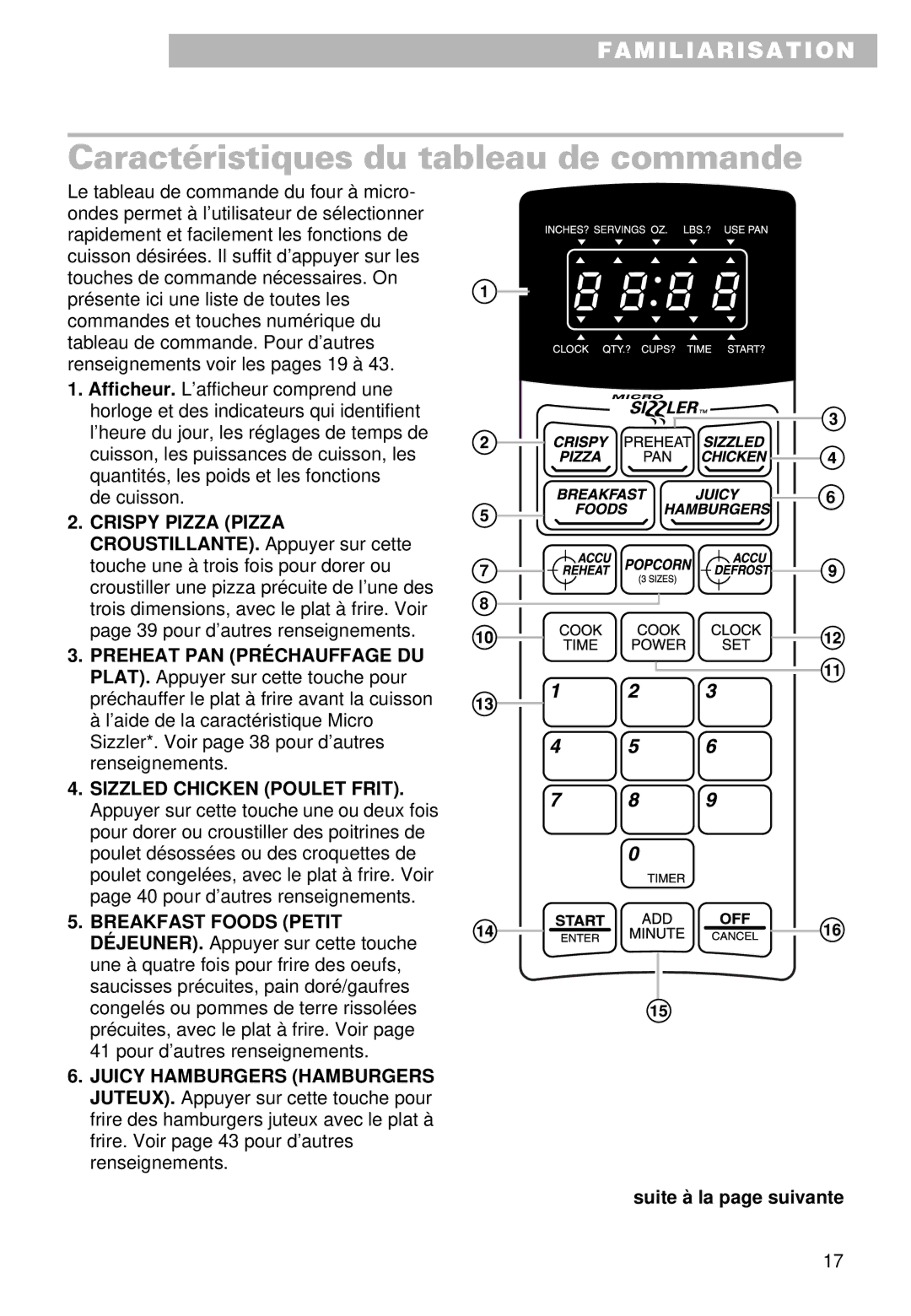 Whirlpool YMT9092SF, YMT9102SF installation instructions Caractéristiques du tableau de commande, Crispy Pizza Pizza 