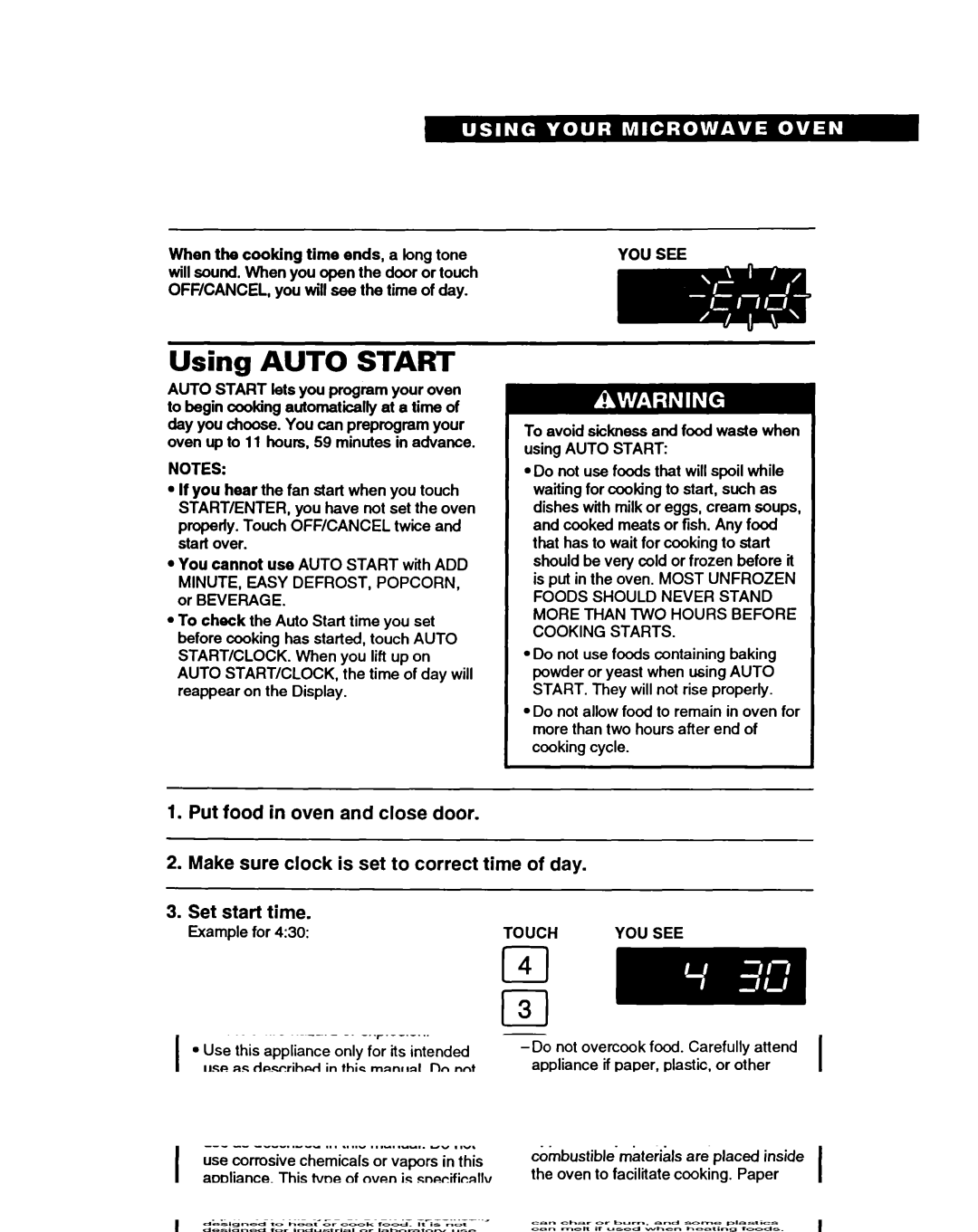 Whirlpool MT9160XBB warranty Using Auto Start, Will sound. When you open the door or touch 