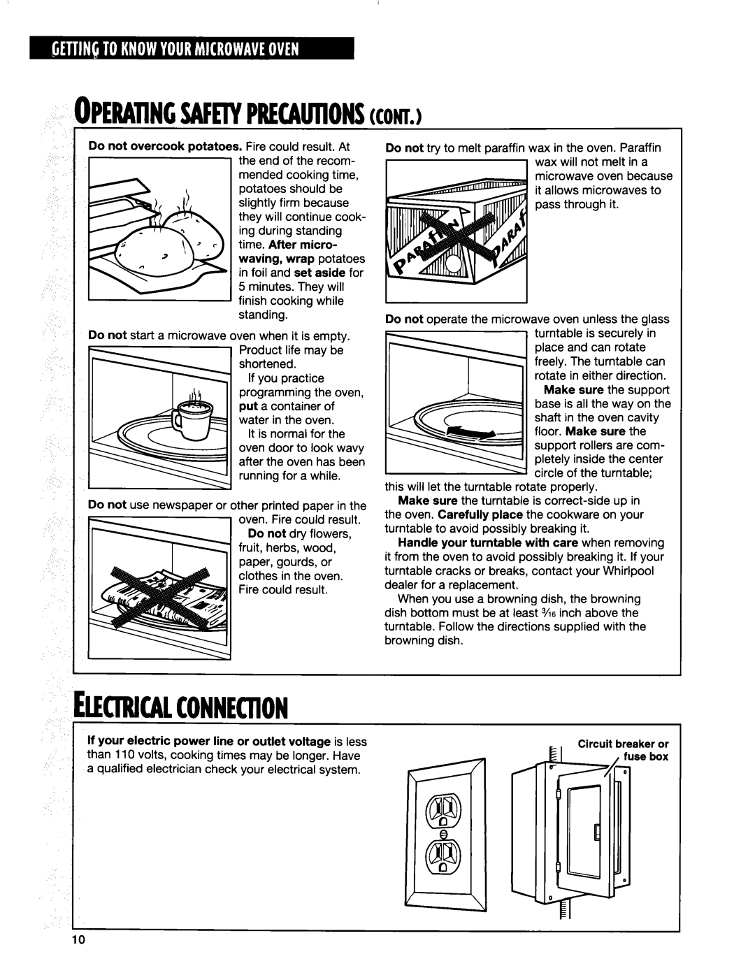 Whirlpool MT9160XE, MT6120XE installation instructions IPERATINCsm ~wumotdsCONT, Ewricalconneoion 