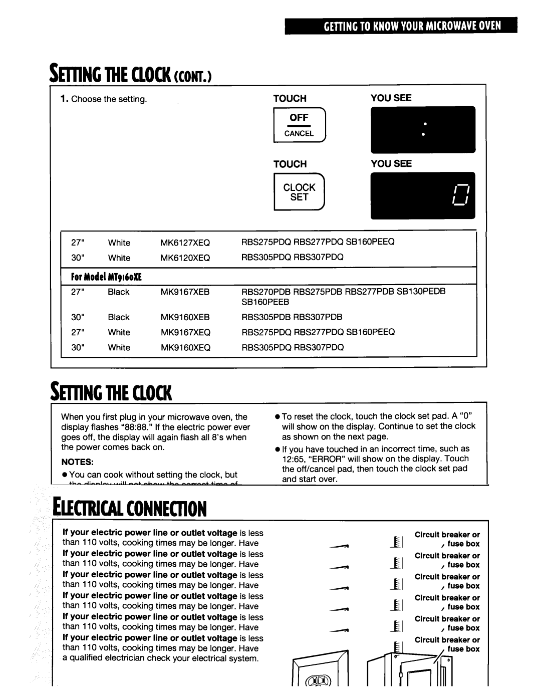 Whirlpool MT6120XE, MT9160XE installation instructions Cl3 