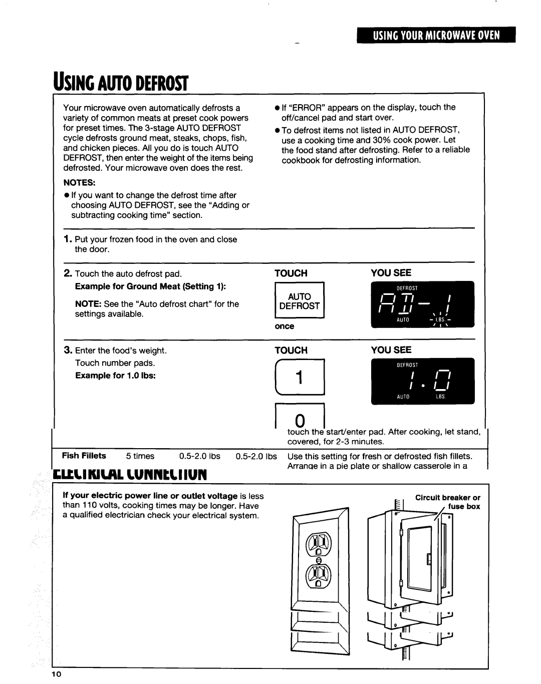 Whirlpool MT6120XE, MT9160XE installation instructions Usingautodefrost 