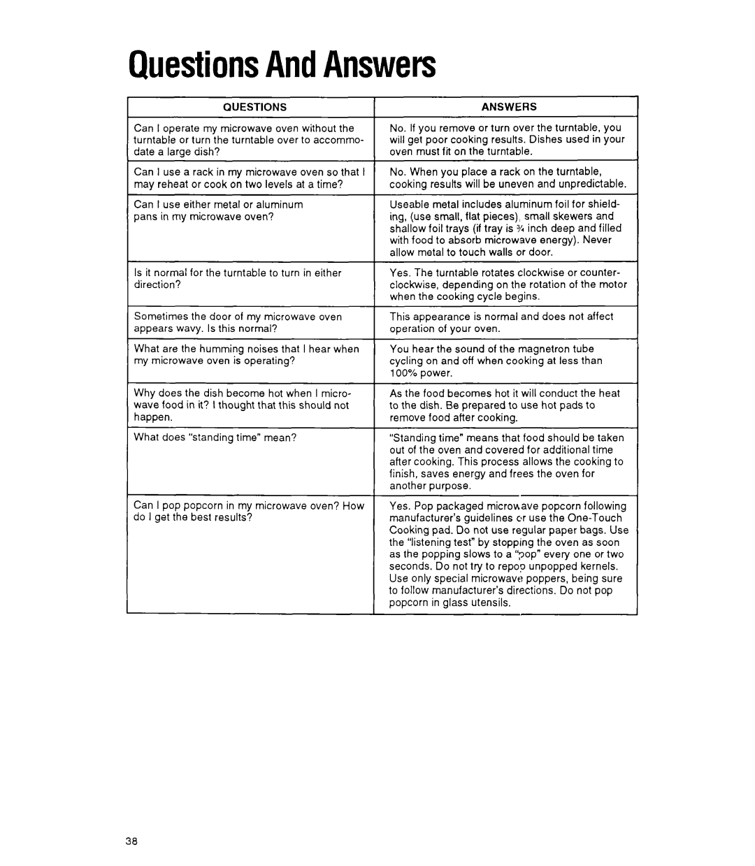 Whirlpool MT9160XY manual QuestionsAndAnswers 