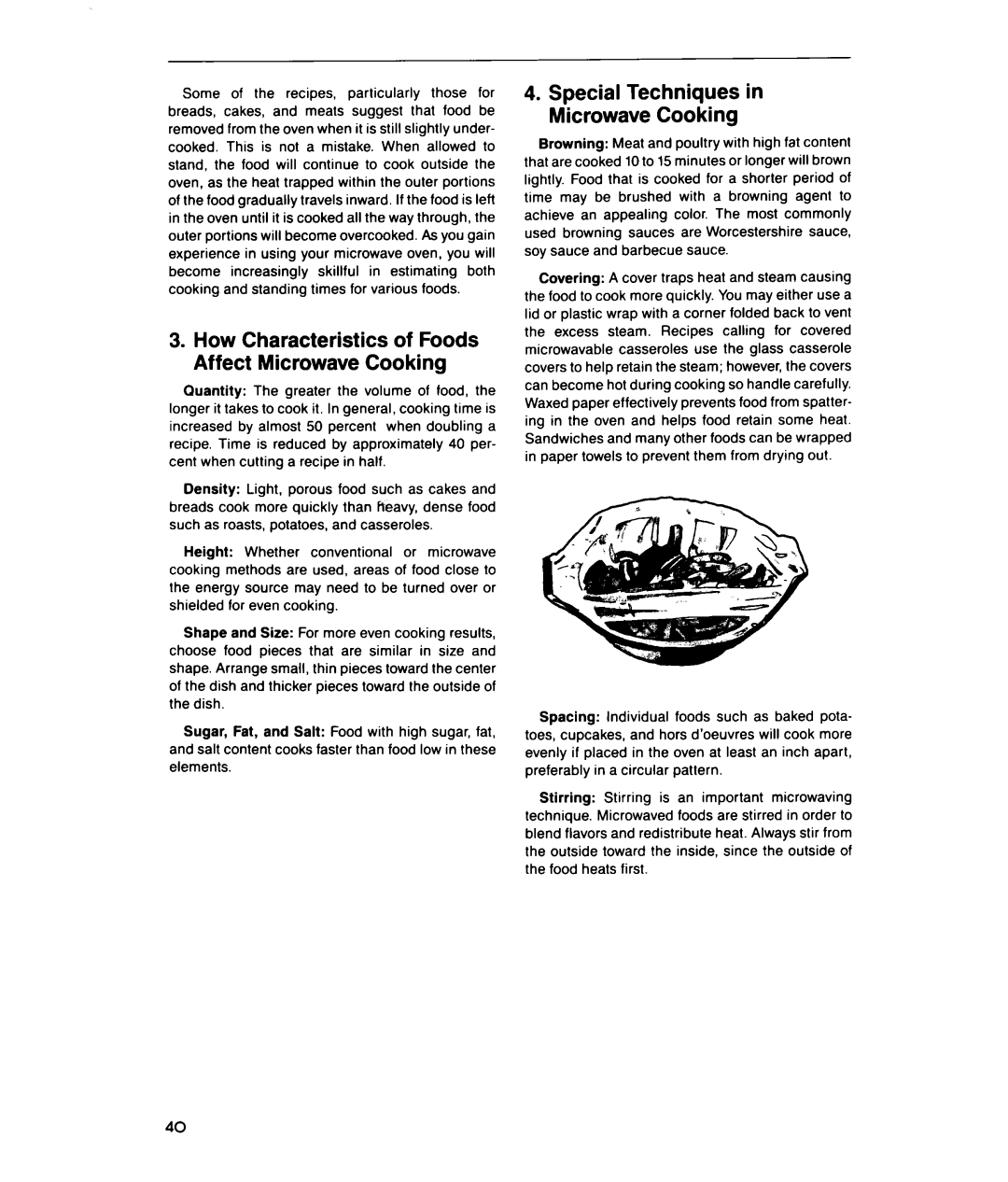 Whirlpool MTZ080XY How Characteristics of Foods Affect Microwave Cooking, Special Techniques in Microwave Cooking 