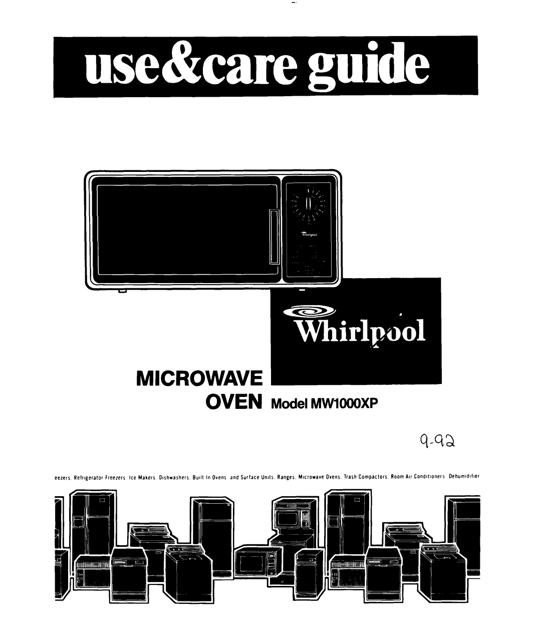 Whirlpool MW1000XP manual Model MWIWOXP q-c, Microwave Oven 