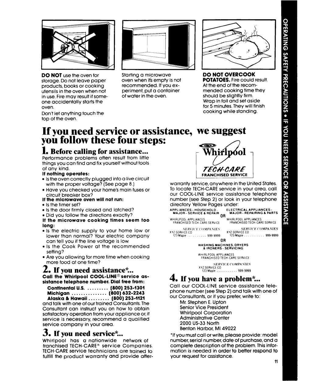 Whirlpool MW1200XP Before calling for assistance, If you need assistance?, If you need service?, If you have a problem% 