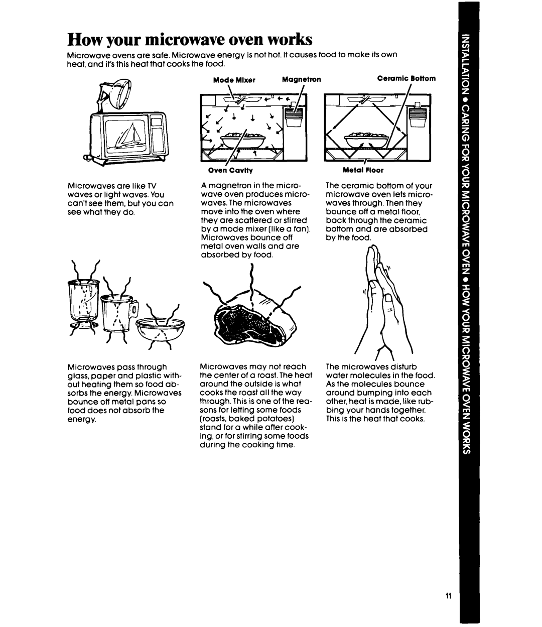 Whirlpool MW32OOXS manual How your microwave oven works 