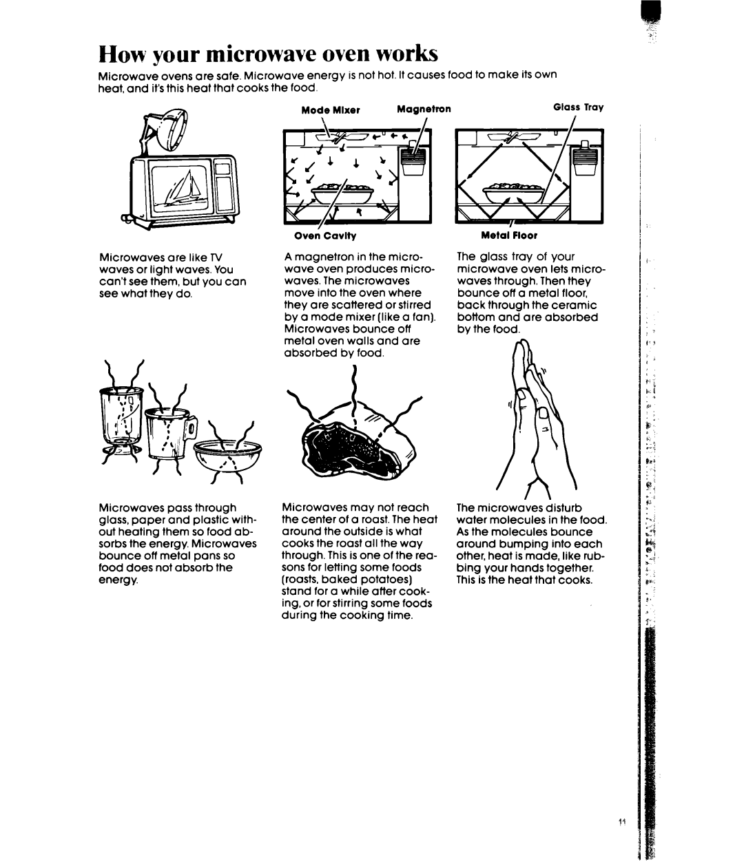 Whirlpool MW32OOXW manual How your microwave oven works 