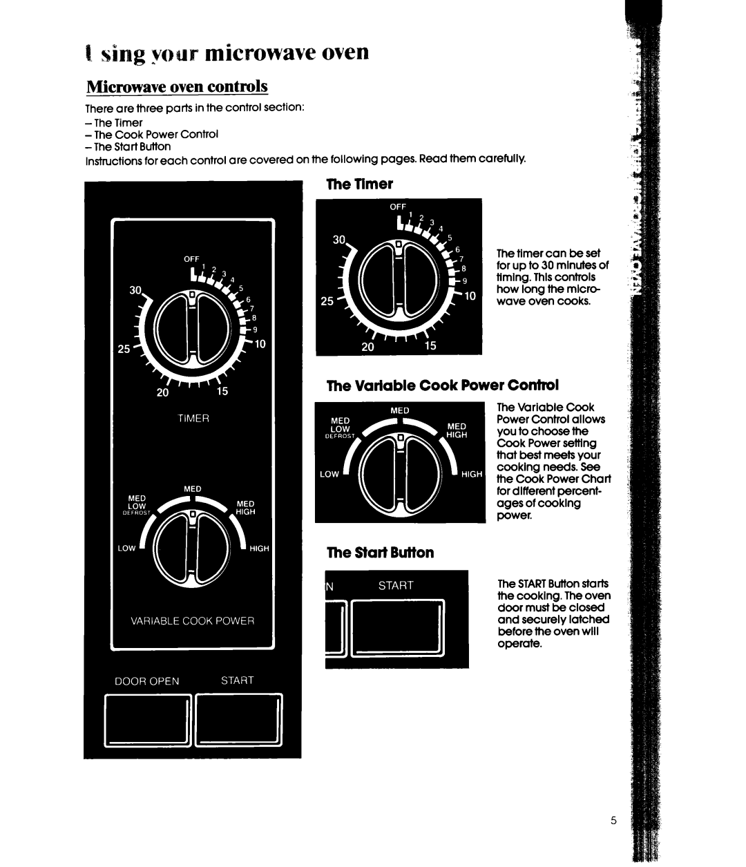 Whirlpool MW32OOXW manual Your microwave oven, Microwave oven controls 