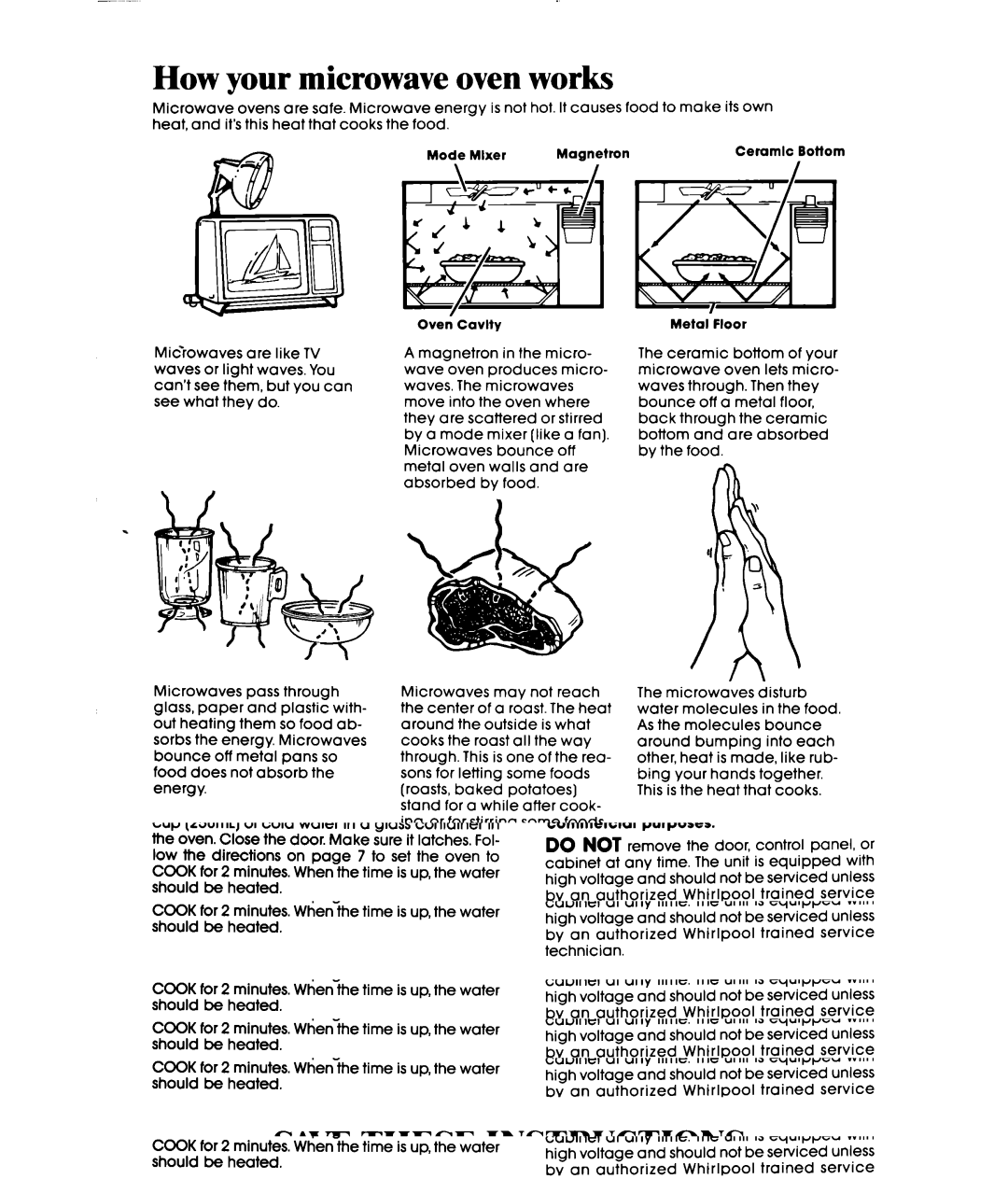 Whirlpool MW3500XS manual How your microwave oven works 