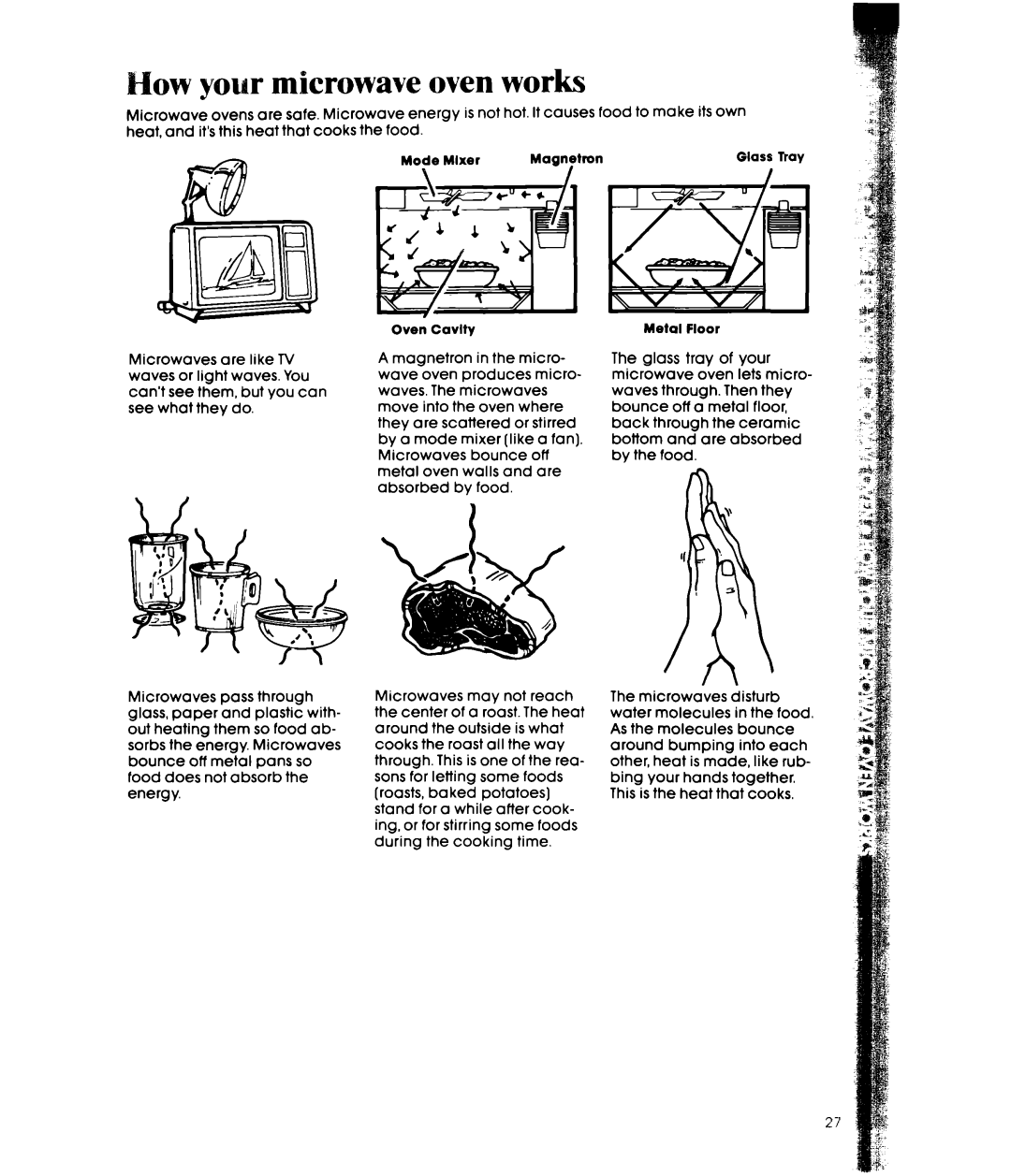 Whirlpool MW3600XW, MW3601XW manual Ow your microwave oven works 