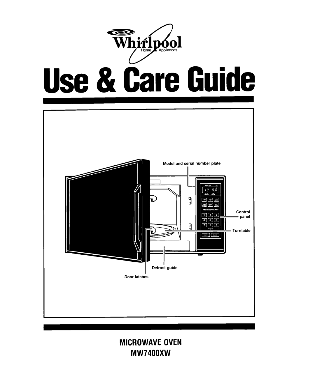 Whirlpool MW7400XW manual Use& CareGuide 