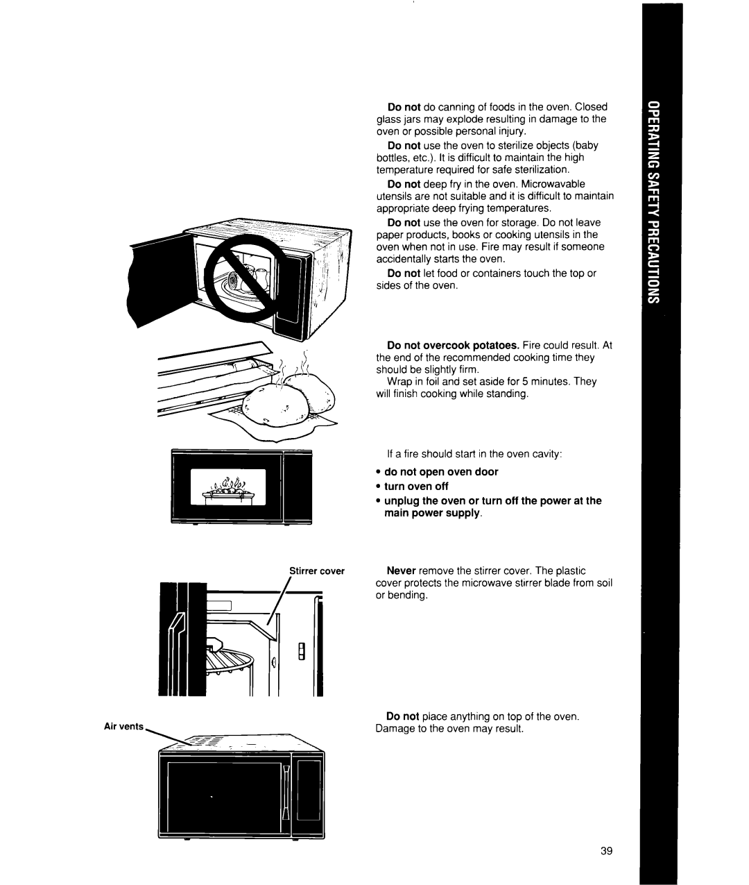 Whirlpool MW7500XW manual If a fire should start in the oven cavity 