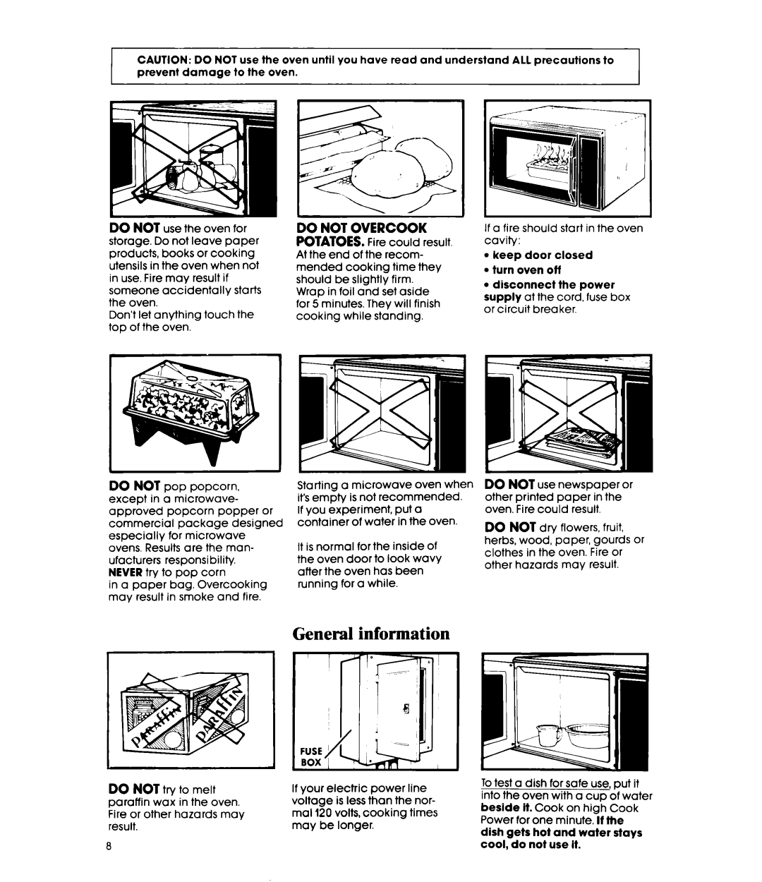 Whirlpool MW8100XR manual General information 