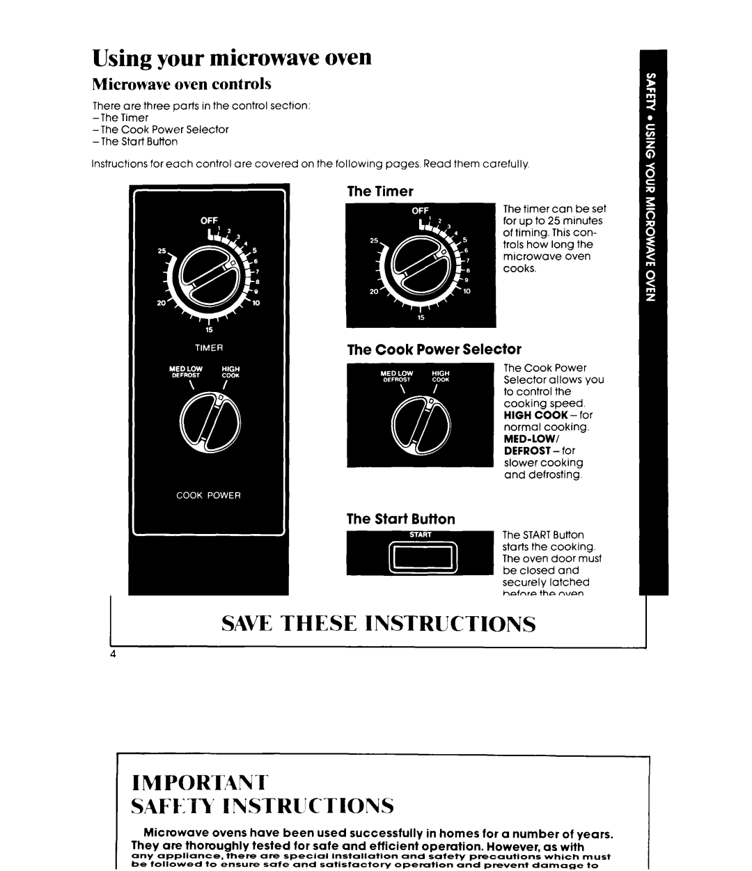 Whirlpool MW81OOXP manual Using your microwave oven, Microwave oven controls 