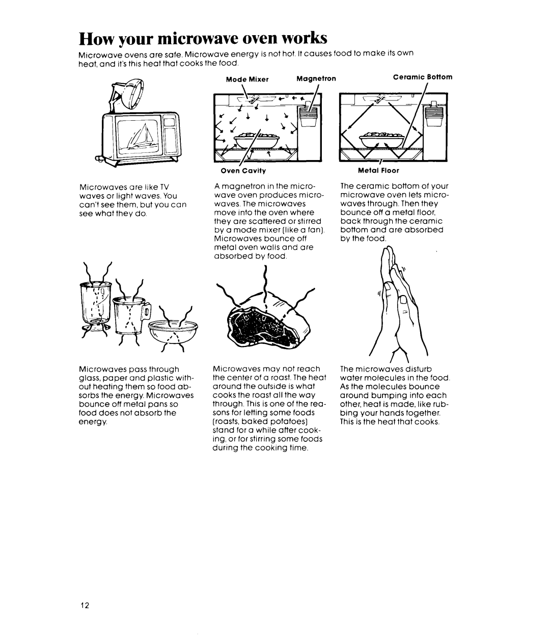 Whirlpool MW8200XR manual How your microwave oven works 