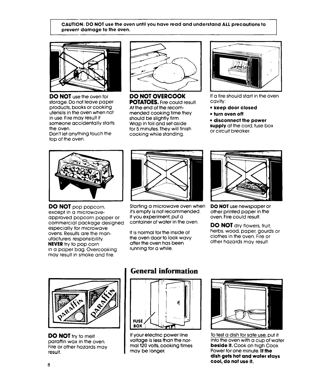 Whirlpool MW8200XR manual General information, Do not Overcook 