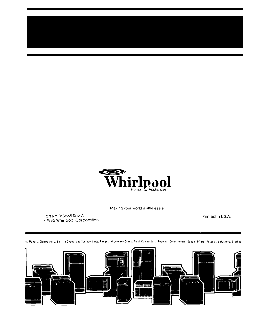 Whirlpool MW8200XR manual Thpool, Rev. A, Corporation 