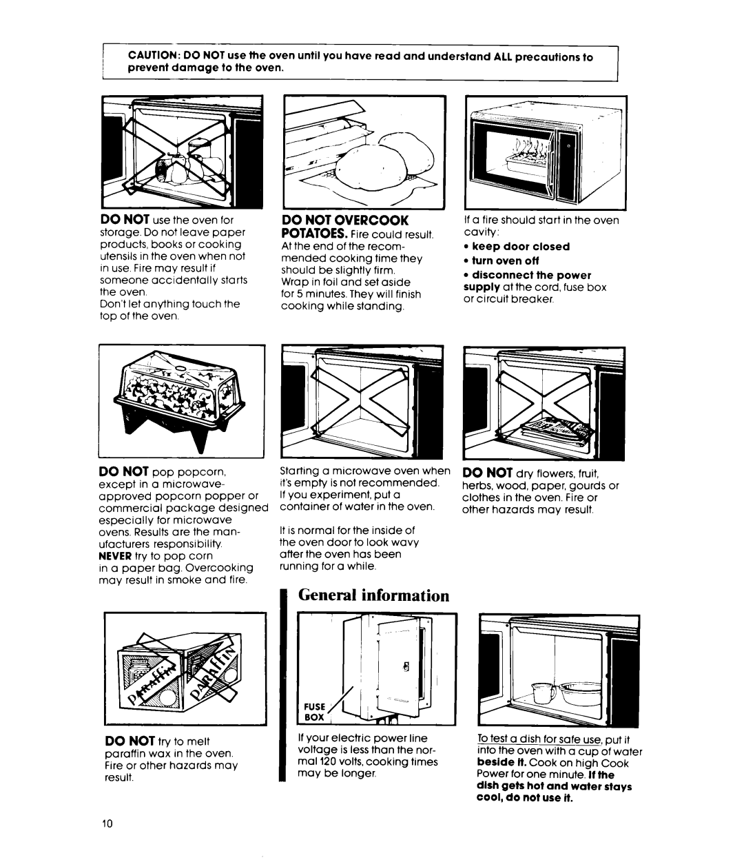 Whirlpool MW840EXR, MW8400XR manual General information 