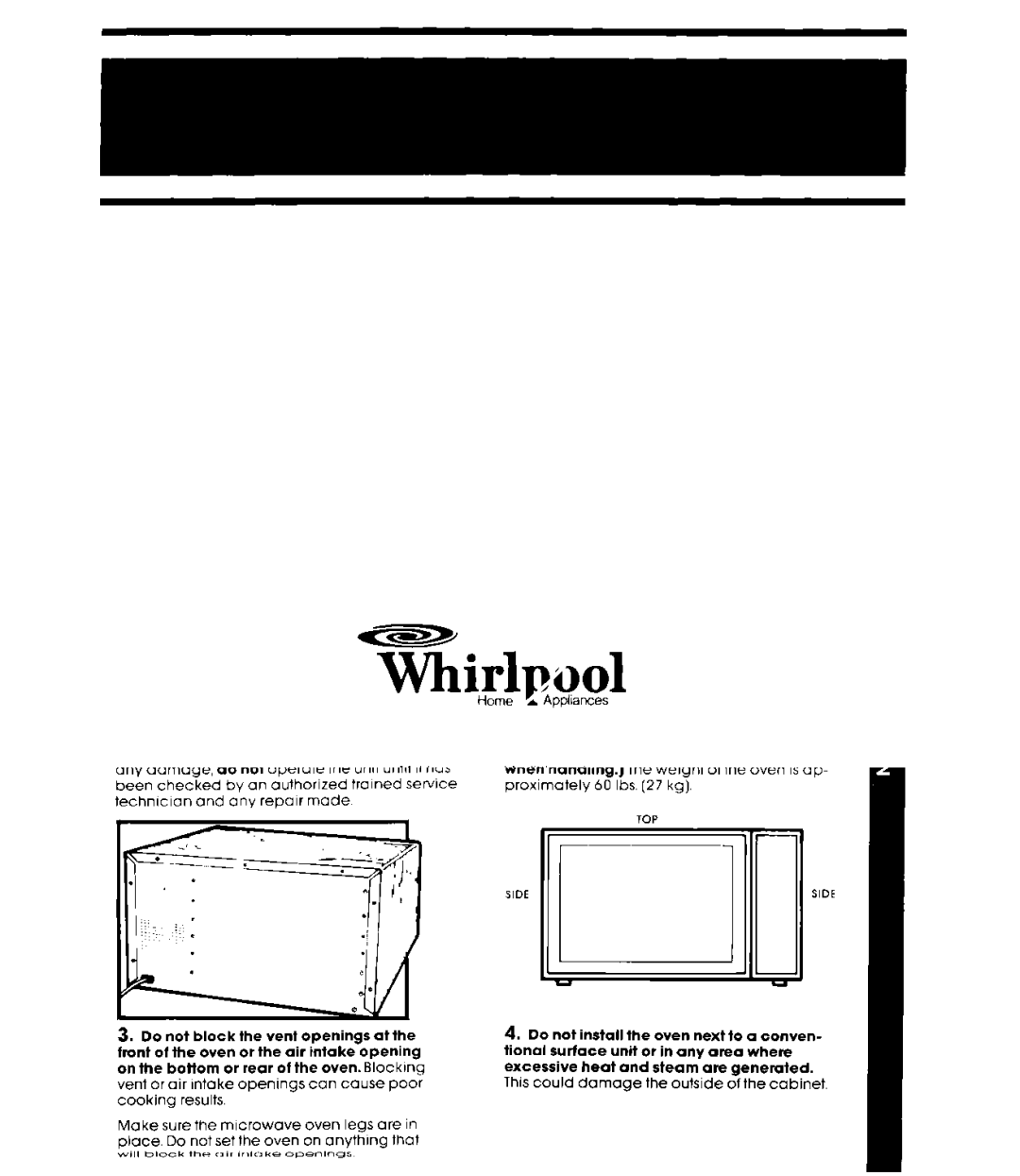 Whirlpool MW840EXR, MW8400XR manual Whirlpool 