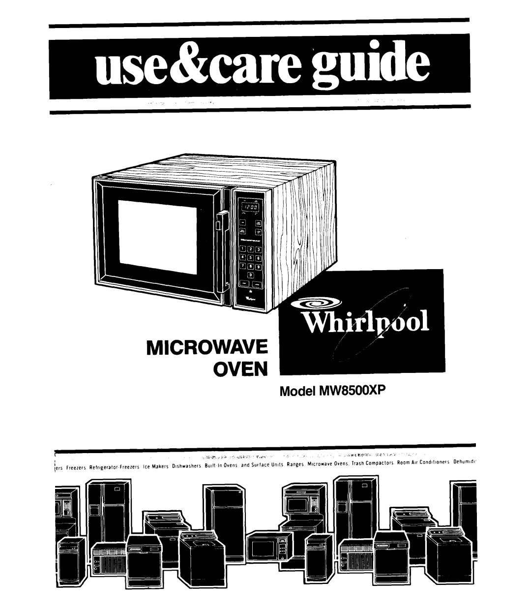 Whirlpool MW8500XP manual Microwave Oven 