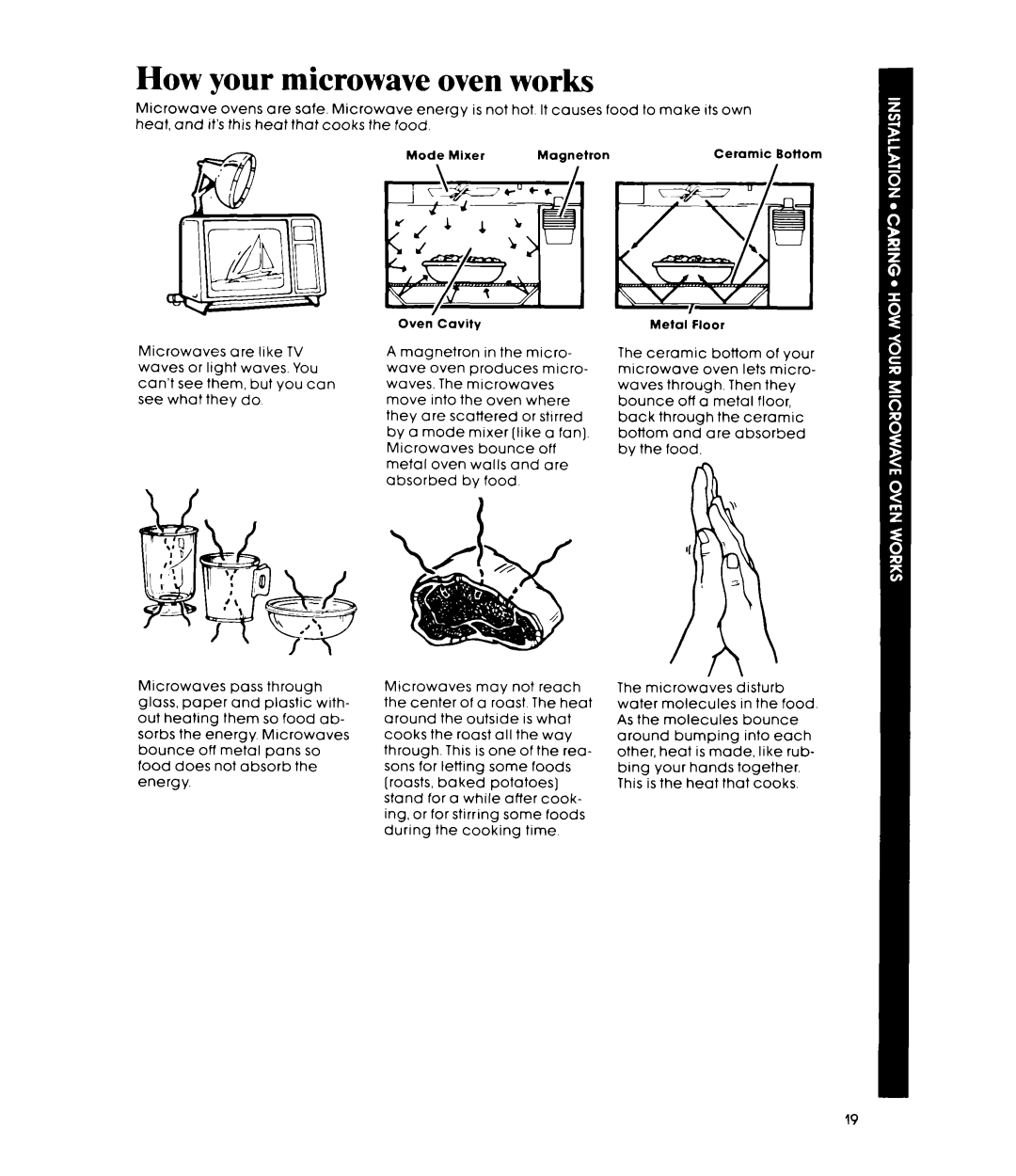 Whirlpool MW8500XP manual How your microwave oven works 