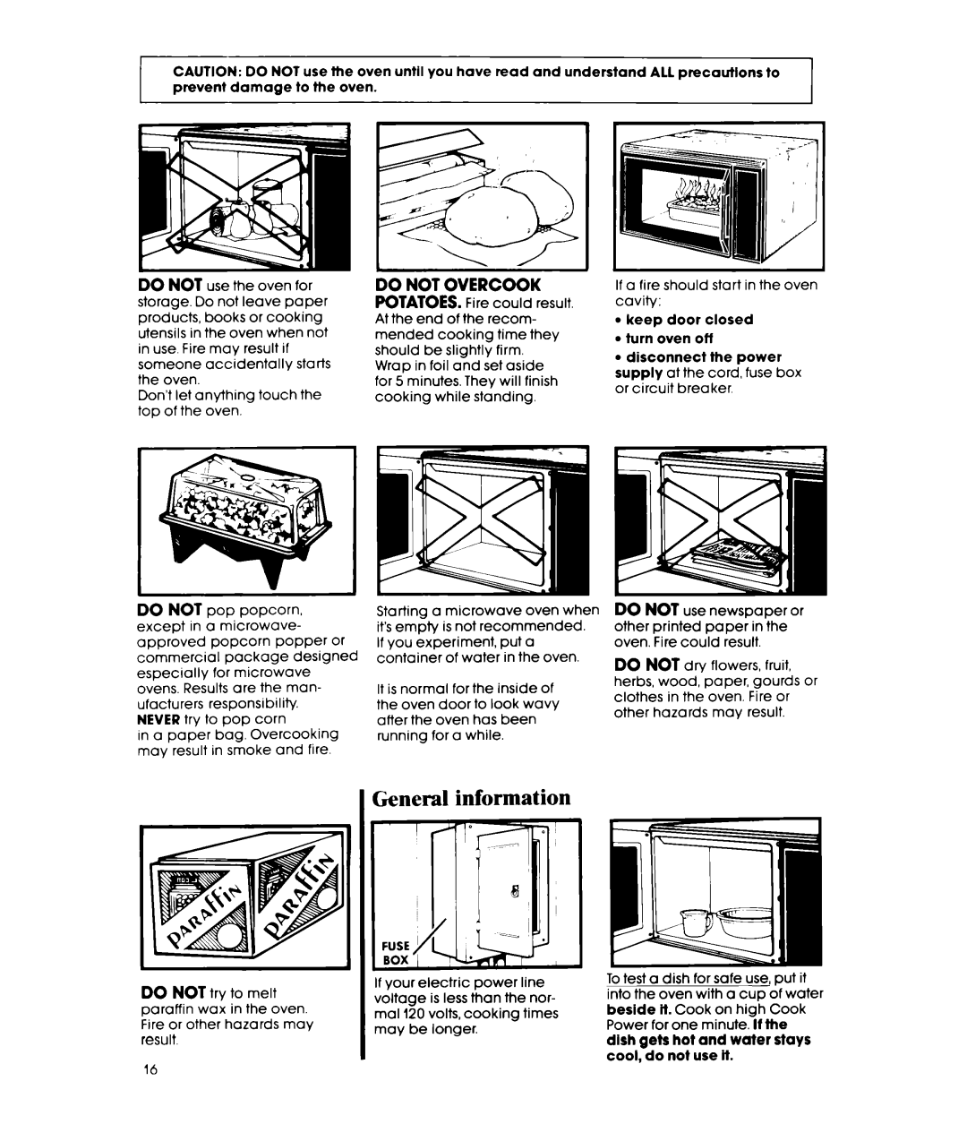 Whirlpool MW8500XR, MW850EXR manual General information 