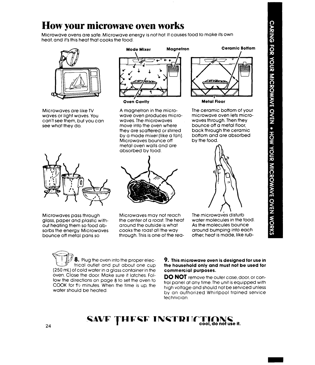 Whirlpool MW8570XR manual How your microwave oven works 