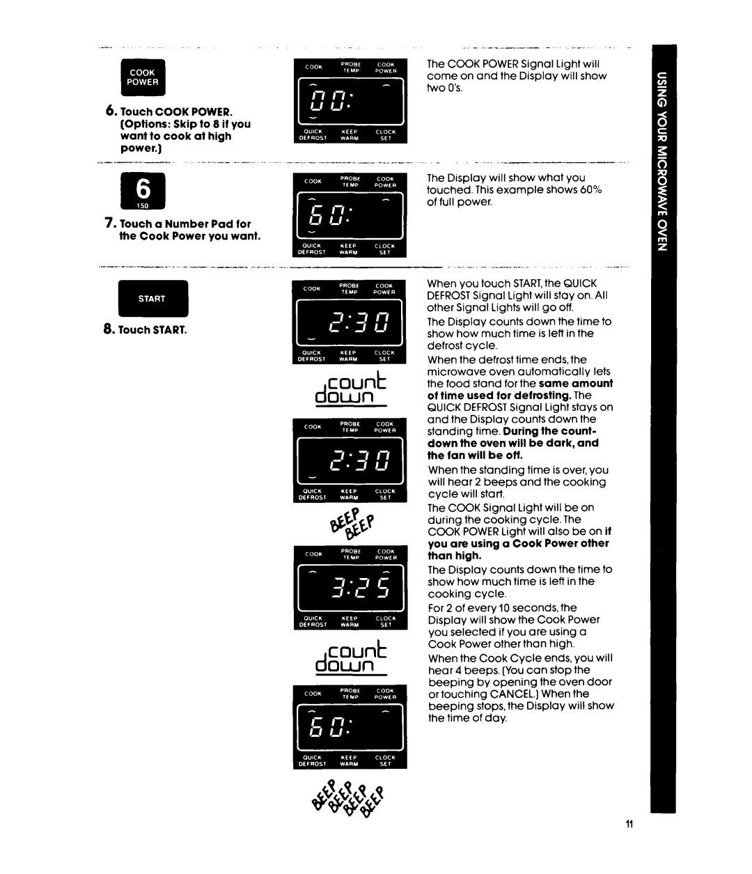 Whirlpool MW856EXP, MW8580XP manual Count 