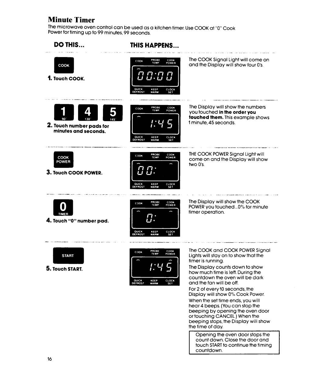 Whirlpool MW8580XP, MW856EXP manual Minute Timer, This Happens 