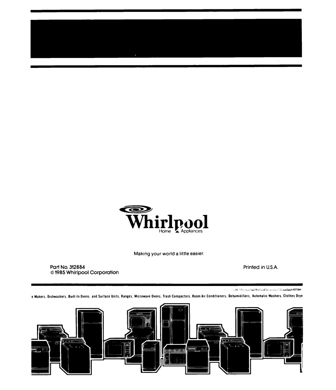 Whirlpool MW8580XP, MW856EXP manual Whirlpool 