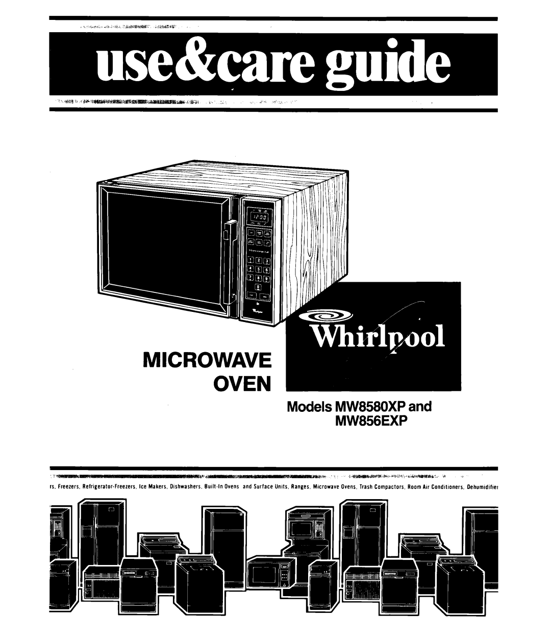 Whirlpool manual Models MW8580XP and MW856EXP 