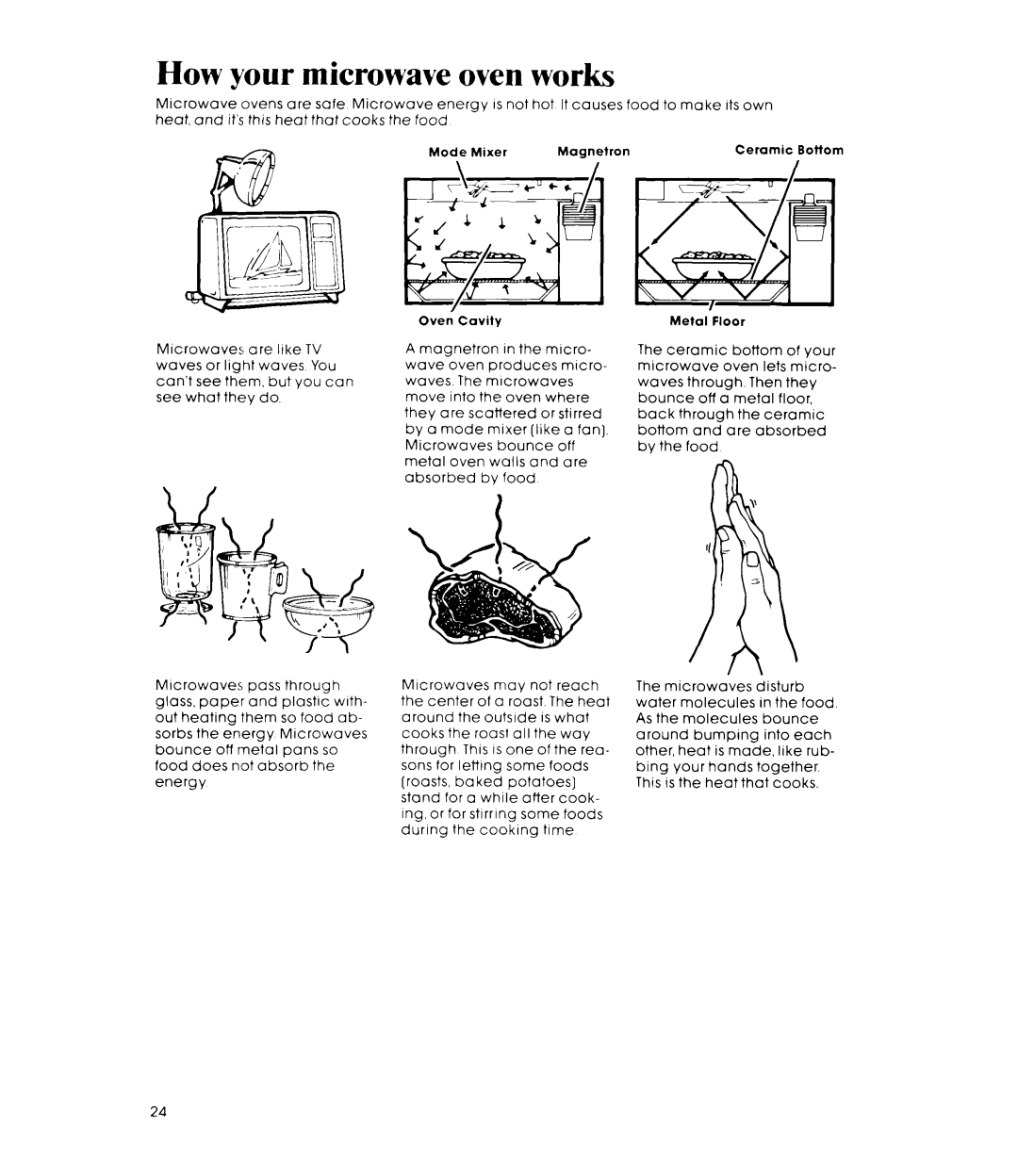 Whirlpool MW8600XS manual How your microwave oven works 