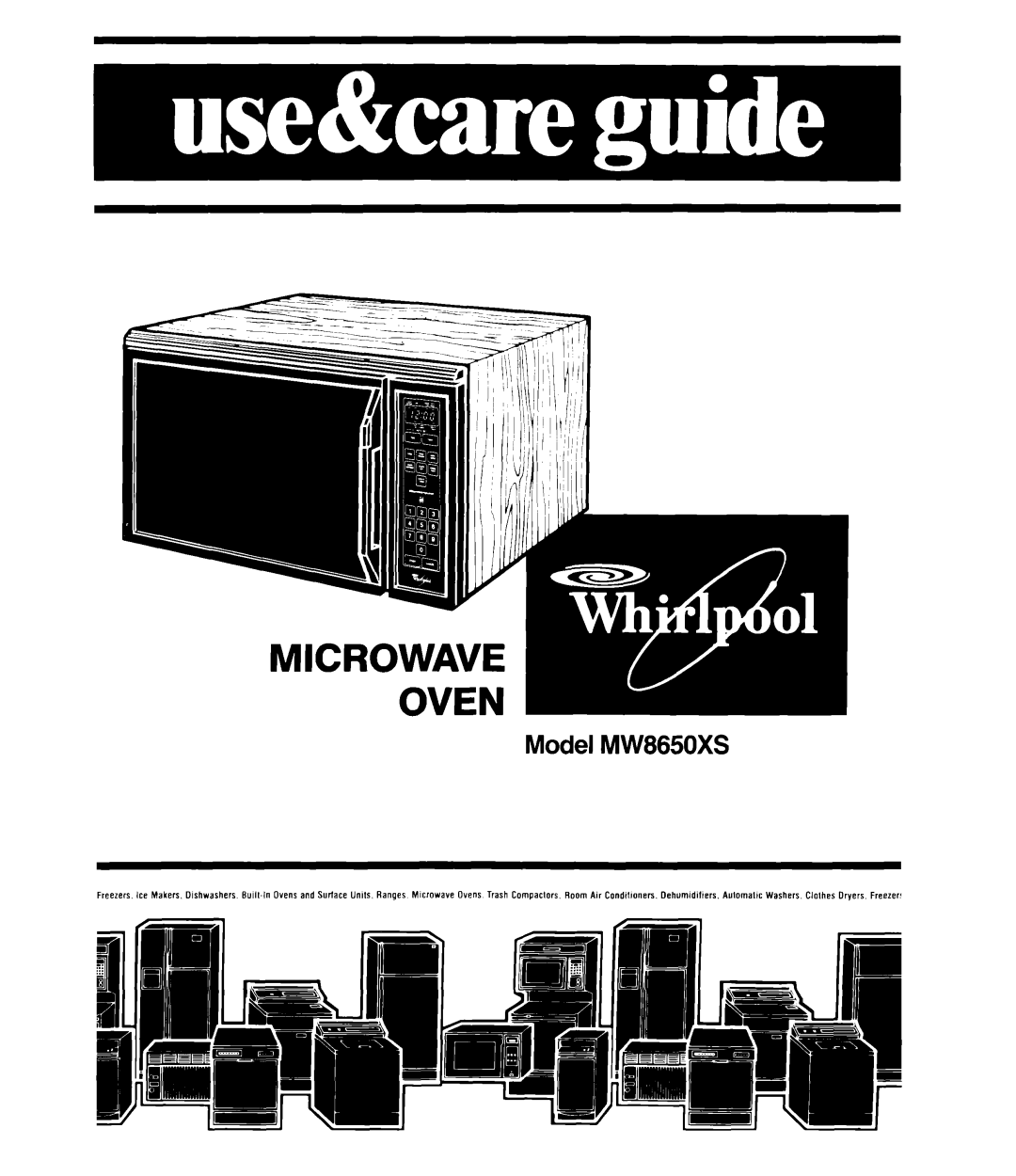 Whirlpool MW8650XS manual Microwave Oven 