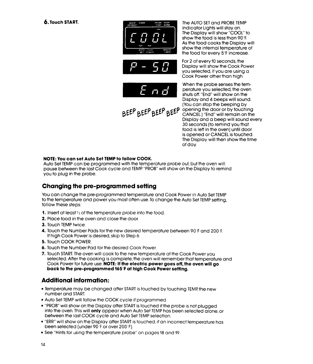 Whirlpool MW8650XS manual Additional information 