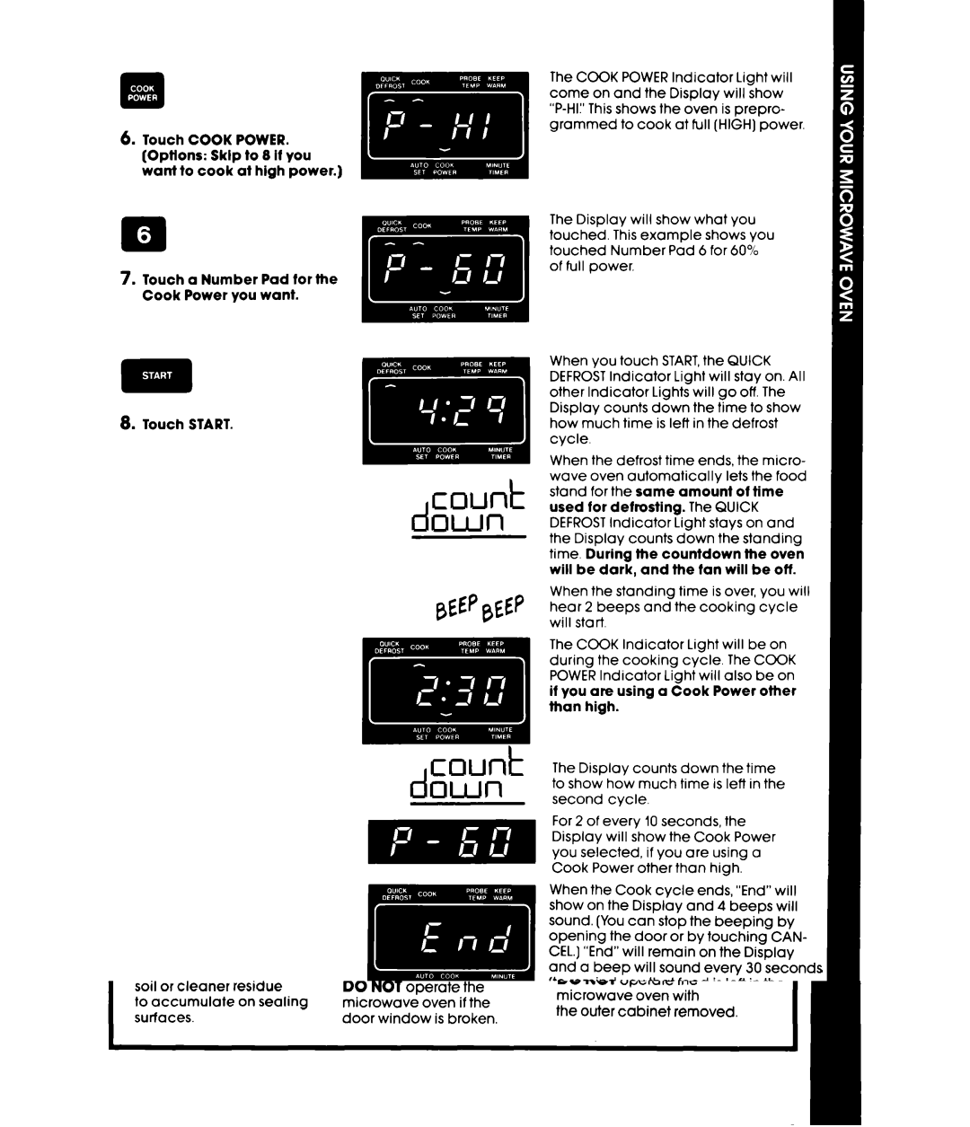 Whirlpool MW8650XS manual DClWll, COJd dQWll 