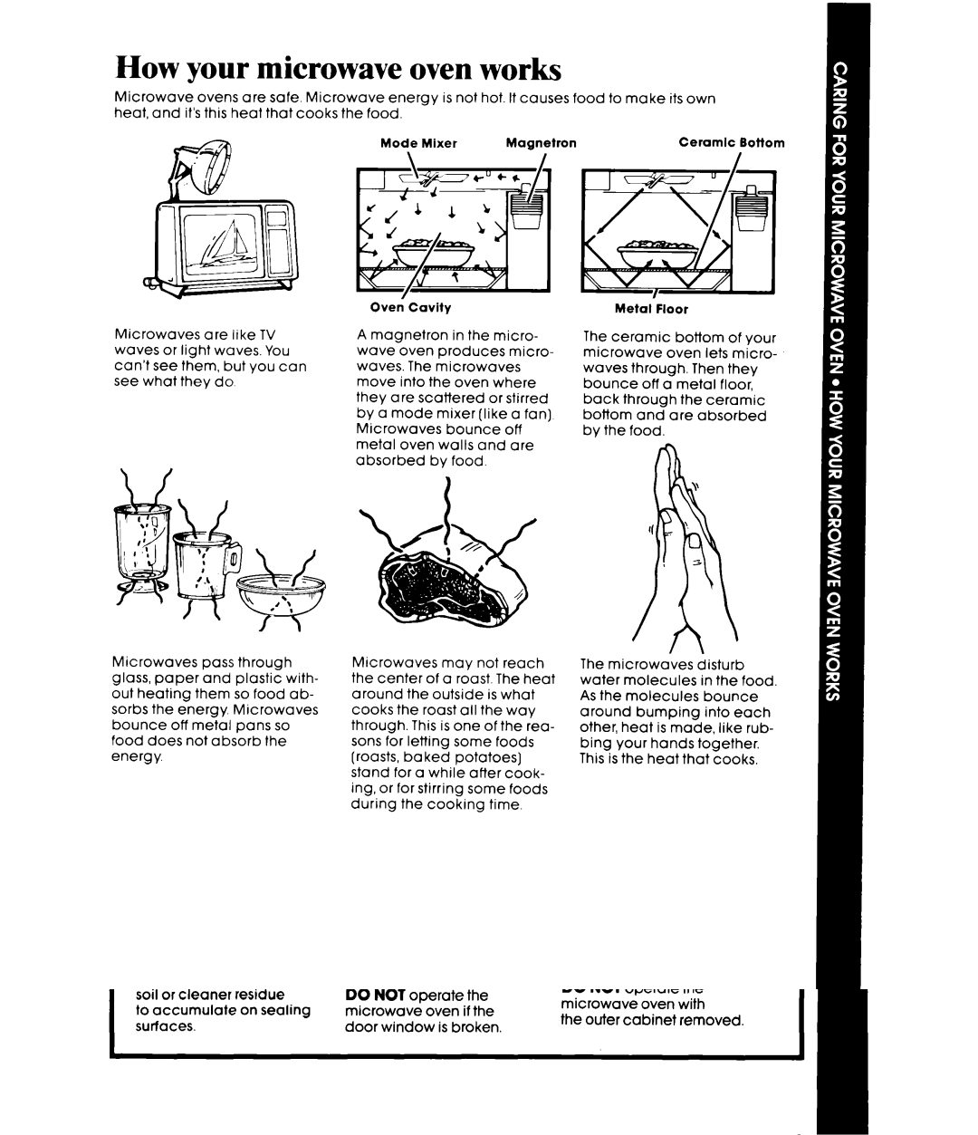 Whirlpool MW8650XS manual How your microwave oven works 