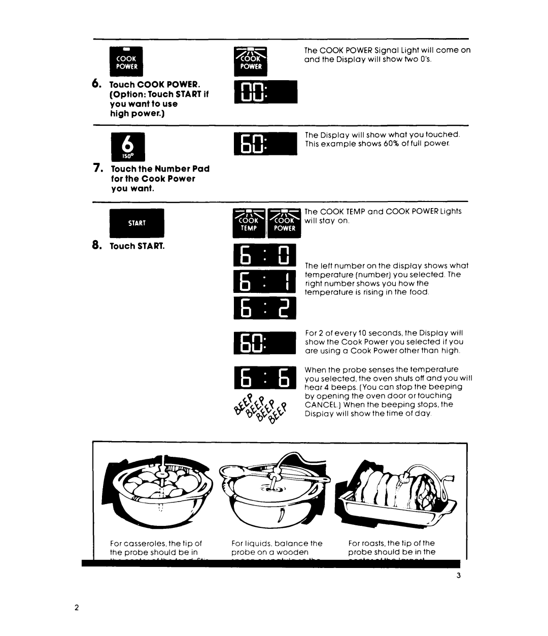 Whirlpool MW8750XL warranty Toudh the Number Pad for the Cook Power you want Touch Start, Cancel 